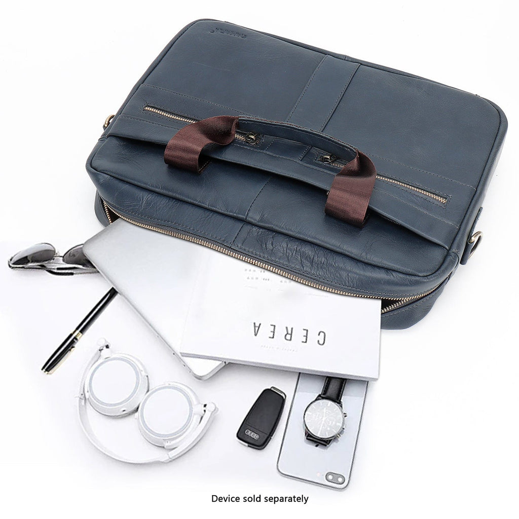 Genuine Leather Business Bag Briefcase - Laptops up to 16-inch
